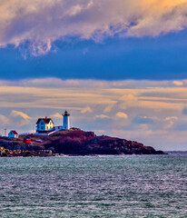 lighthouse at sunset