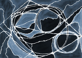 Multicolored geometric abstraction. Neuro Graphic design using multi colored markers. Modern neuro art.