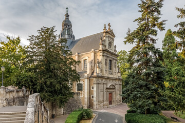 Fototapeta na wymiar Blois, Loire Valley, France. Church Saint Vincent de Paul in the Garden Augustin Thierry.