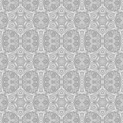Vector nature ethnic line art seamless pattern