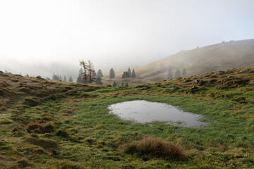 Mist in the morning in Slovenian alps