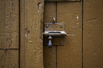 Lock on wooden door