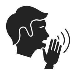 Engage in gossip black glyph icon. Insult, bad attitude concept. Isolated vector element. Outline pictogram for web page, mobile app, promo. - obrazy, fototapety, plakaty