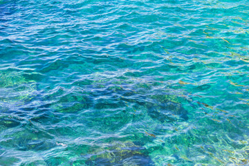 clean and transparent water in the mediterranean sea