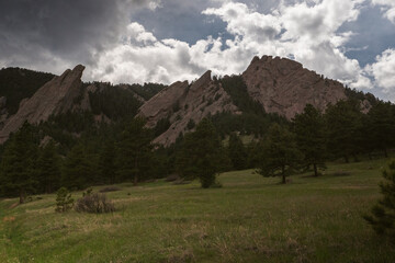Mountain in the field, city of Boulder Colorado USA.