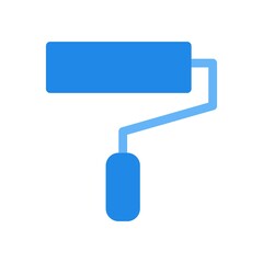 Roller painting brush icon illustration in flat design style.