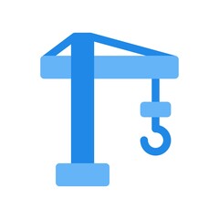 Tower crane icon illustration. Lifting crane symbol.