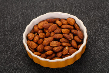 Almonds nuts heap