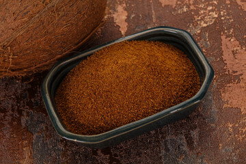 Coconut brown sugar in the bowl