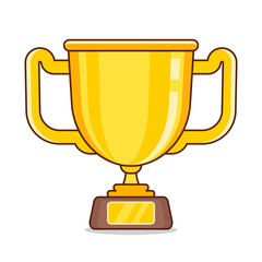 gold cup isolated on white background. Vector Suitable For Greeting Card, Poster Or T-shirt Printing.