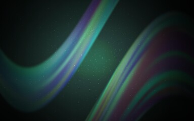 Dark Green vector template with space stars. Glitter abstract illustration with colorful cosmic stars. Pattern for astrology websites.