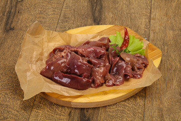 Raw chicken liver ready for cooking