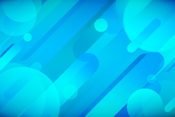 Creative blue wallpaper with colorful circles and lines.