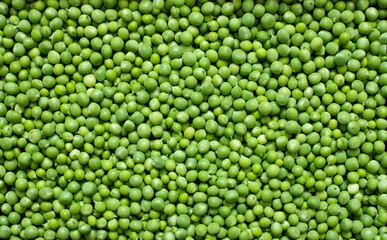 Young green peas are organic. The view from the top
