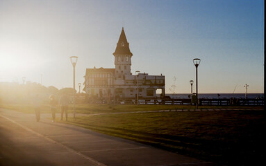 sunset over the old town