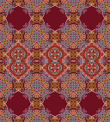 Vector ethnic ornamental color seamless pattern