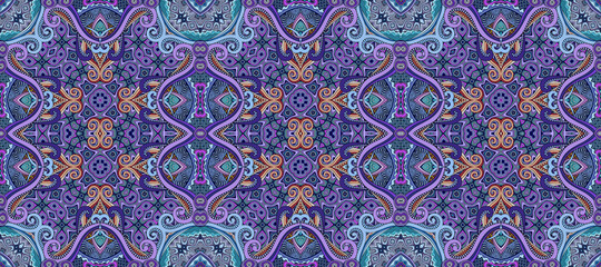 Vector ethnic ornamental color seamless pattern stripe