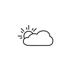 Cloud with sun icon vector illustration