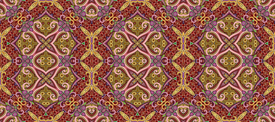 Vector ethnic ornamental color seamless pattern stripe