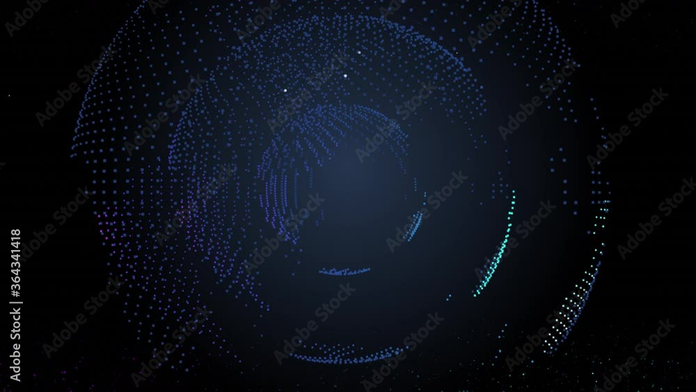 Poster 4k animation of abstract digital sketch of planet.