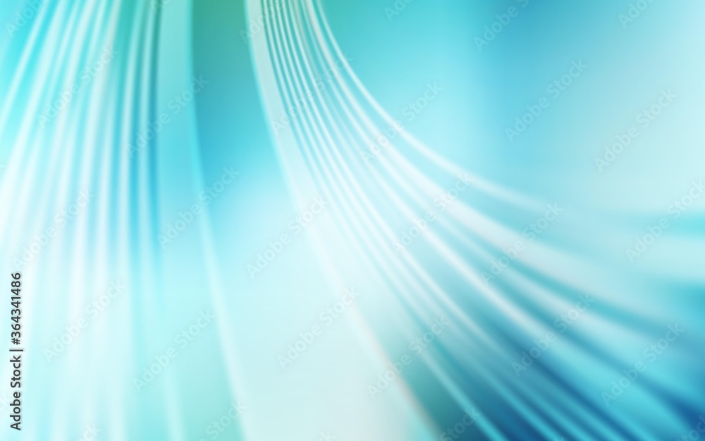 Poster light blue, green vector pattern with lines. a shining illustration, which consists of curved lines.