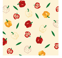 Red and yellow pepper pattern vector
