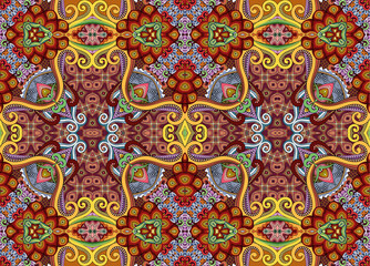 Vector ethnic ornamental color seamless pattern