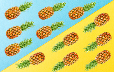 Colorful Pineapple Background - Seamless Pattern