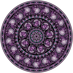 Vector ethnic round ornamental illustration.