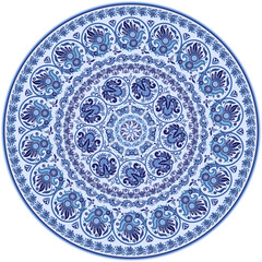 Vector ethnic round ornamental illustration.
