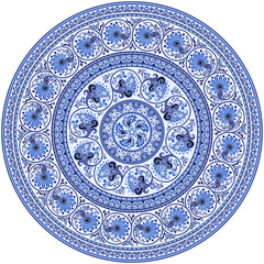 Vector ethnic round ornamental illustration.