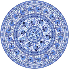 Vector ethnic round ornamental illustration.