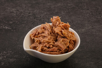 Canned tuna fillet for salad