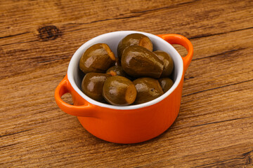 Marinated feijoa in the bowl