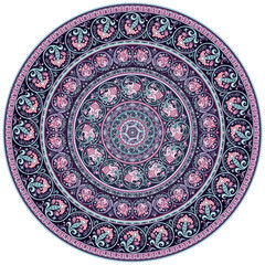 Vector ornament vintage ethnic round illustration
