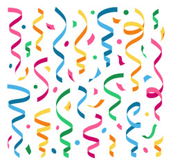 Big set of colorful confetti different shapes. Perfect for decorating greeting cards, banners, backgrounds.