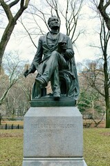 Monument of Fitz Greene Halleck in Central Park, New York, USA