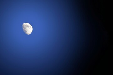 Bright moon shines in the night sky	