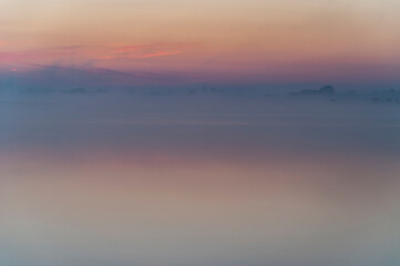 Fototapeta na wymiar Beautiful sunrise on the lake. Polish sunrise