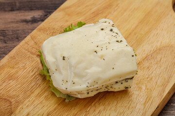 Halloumi cheese with mint for grill