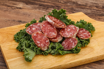 Iberian pork Fuet sausage slices