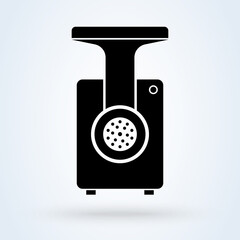 Meat grinder icon illustration in flat design style. Meat mincer symbol.