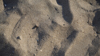 closeup of sand pattern of a beach in the summer