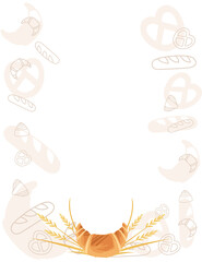 Advertising flyer design with bakery croissants products for bakery shop cartoon food flat vector illustration on white background