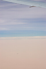Aerial view of the desert from an airplane