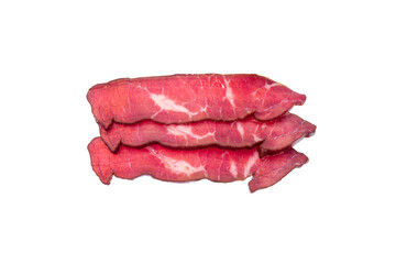 Dried beef on a white background isolated