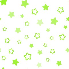 Obraz premium Light Green vector seamless pattern with christmas stars. Glitter abstract illustration with colored stars. Design for textile, fabric, wallpapers.