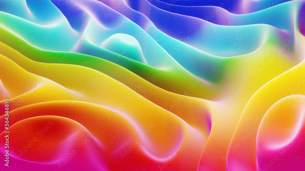 Poster beautiful abstract 3d surface with glitter sparkles, extruded or displaced waves transform in loop. 
