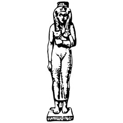 Fototapeta na wymiar Vintage engraving of an ancient Egyptian woman figure
