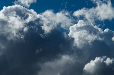 Cumulonimbus clouds in the blue sky